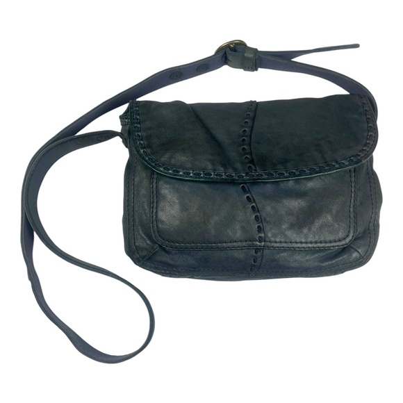 LUCKY BRAND Crossbody Bag Blue Stitching Adjustable Strap Bohemian Western Italy - Picture 1 of 16